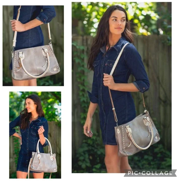 Bed Stu Rockababy Satchel Crossbody Shoulder Bag Icicle Rustic Nectar Lux $295 - Picture 14 of 14